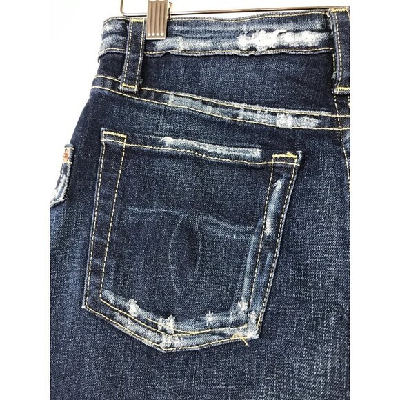 Hudson Dark Wash Distressed Denim Skirt Size 29 - Picture 5 of 8